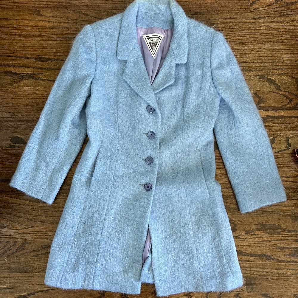 Vintage Marvin Richards Baby Blue Mohair Coat